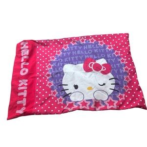 Sanrio Hello Kitty Pink Polka Dot and stars standard size Pillowcase